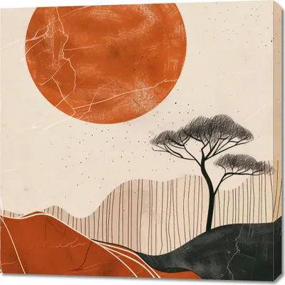 Produktbild von Bild 90x90cm Afrikanischer Sonnenuntergang