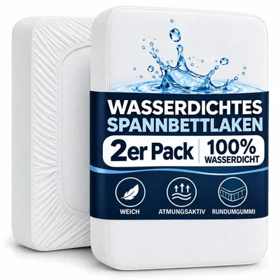 Produktbild von Komfortec Matratzenschoner wasserdicht, Rundumgummi, 180x200 cm, 1–2 Stück
