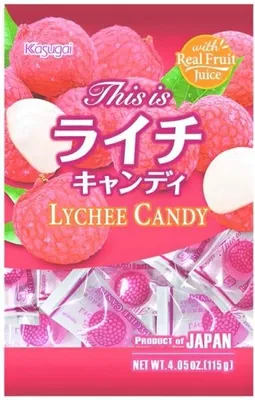 Immagine prodotto di Kasugai Seika | Caramelle al gusto di litchi - 115 g - Fruttate - Confezionate singolarmente - Dolciumi giapponesi
