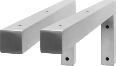 Immagine prodotto di Natural Goods Berlin staffa a muro WINKEL, staffa per mensola, lavabo, mensola a muro, staffa angolare, acciaio inox, 300 mm, 2 pezzi