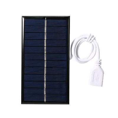 Zdjęcie produktu dla 1 W, 6 V – mały panel słoneczny z USB do samodzielnego montażu, z ogniwami polikrzemowymi, wodoodporny, przenośny panel słoneczny do ładowania powerbanków i telefonów komórkowych