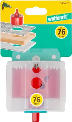 Produktbild von wolfcraft Lochsäge 76mm Bimetall Rot