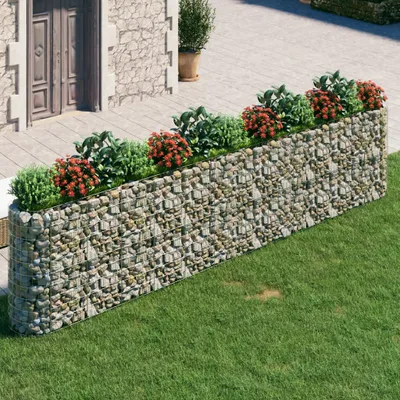 Zdjęcie produktu dla Maison Exclusive - Podwyższona donica gabionowa galwanizowane żelazo 470x50x100 cm