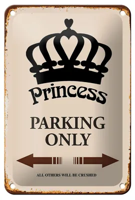Produktbild von Blechschild Spruch 12x18cm Princess parking only Krone