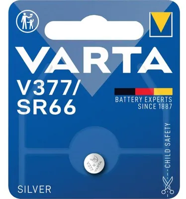 Pile bouton Varta, V377/SR66, 24 mAh, blister de 1