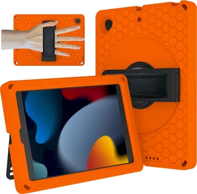 Produktbild von Mobigear Ruggedized iPad 7 (2019) Hülle EVA Schaum Backcover + Ständer - Orange