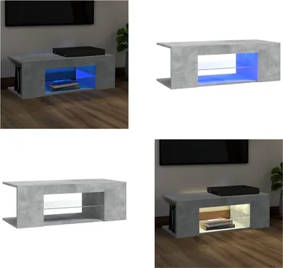 Obrázok produktu pre vidaXL TV skrinka s LED osvetlením betónová sivá 90x39x30 cm - TV skrinka - TV skrinky - TV skrinka s LED - TV nábytok