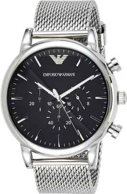 A close-up studio shot of a men's chronograph watch.