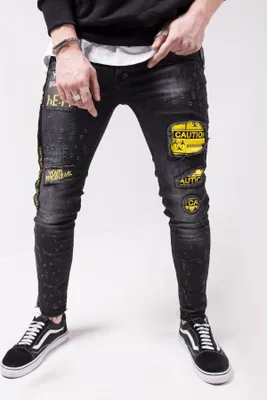 Produktbild von Punk Denim-Hosen für Männer Black falcon schwarz 29
