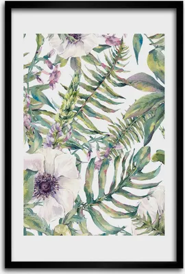 Produktbild von Bild - Bilderrahmen - 40 cm x 60 cm - MDF - Rahmen - Wandkunst - Tropische Blätter