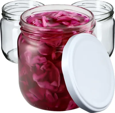Produktbild von KADAX Einmachgläser mit Deckel "Salla", Marmeladengläser, Einweckgläser, 425 ml, Weiß, 12 Stück