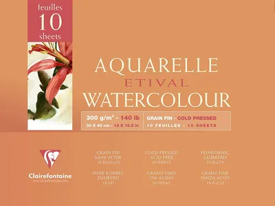 Produktbild von Clairefontaine 96572C, Kunstdruckpapierblock, 300 g/m², 10 Blätter