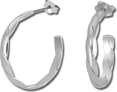 Produktbild von SilberDream Creolen für Damen 925 Silber rhodiniert Ohrringe 15mm SDO4681