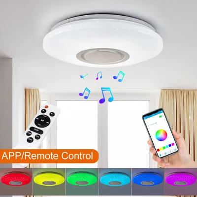 Image de Dimmable LED RGBW plafonnier bluetooth musique haut-parleur lampe APP télécommande - APP+Remote Control