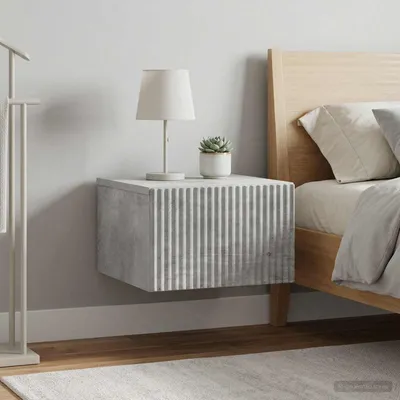 Immagine prodotto di vidaXL Comodino da parete, set da 2 pezzi, grigio cemento, 33 x 34,5 x 20 cm