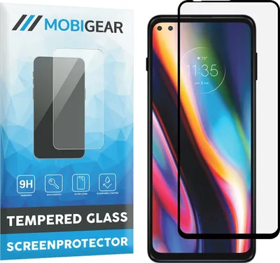 Produktbild von Mobigear Premium  Motorola Moto G 5G Plus Panzerglas Gehärtetes Glas Displayschutz - Hüllenfreundlich - Schwarz