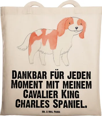 Produktbild von Mr. & Mrs. Panda Tote Bag Cavalier King Charles Spaniel Moment - Transparent - Geschenk, Tasche, totebag, Jutebeutel, Stoffbeutel, Laptoptasche