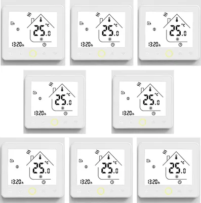 Produktbild von 8X Smart Raumthermostat für 5A Warmwasserbereitung Fußbodenheizung Thermostat Temperaturregler Wandheizung Kein Wi-Fi Wandthermostat Innenthermometer,Weiss
