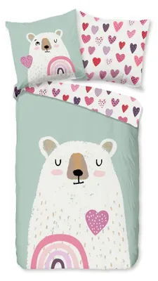 Productafbeelding van Good Morning Kinderdekbedovertrek "Ted" - Multi - (135x200 cm) - 100% Katoen