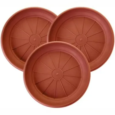 Produktbild von 3er Set Untersetzer Ø 34 cm Terracotta – Für Pflanzkübel bis Ø 45 cm
