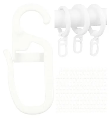 Imagen del producto de Ganchos para cortinas - 60 unidades - Plástico - Blanco - Para anillas de 4 a 6 mm