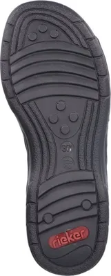 Produktbild von Rieker Damen Sandale Leder überzogene Schnalle Klettverschluss 64561, Größe:38 EU, Farbe:Schwarz