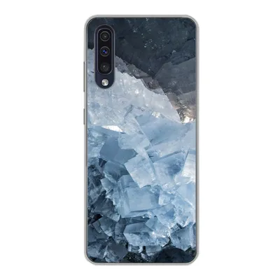 Produktbild von MuchoWow® Handyhülle Schutzhülle Hülle für Samsung Galaxy A30s Naturstein - Kristall - Blau Silikon Softcase Handy Hülle - Karteninhaber