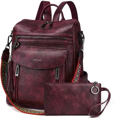 Produktbild von Lederrucksack Damen 12,5x5x13 Zoll Reise
