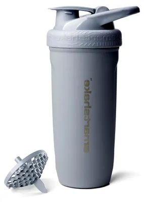 Produktbild von Reforce Edelstahl-Protein-Shakerflasche 900 ml | 30 oz - Auslaufsicherer Schraubverschluss - BPA-frei - Unisex - Grau
