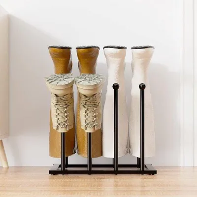 Produktbild von Famanu Schuhregal Freistehend Schwarz - Organizer für 4 Paar Schuhe