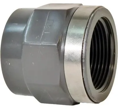 Obrázek produktu pro Bänninger PVC-U přechodová závitová objímka 1R10104812 50 mm x vnitřní závit 1 1/2", DN 40, s válcovým vnitřním závitem