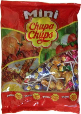 Produktbild von Chupa Chups Mini Lutscher Erdbeere Apfel Orange und Cola 600g