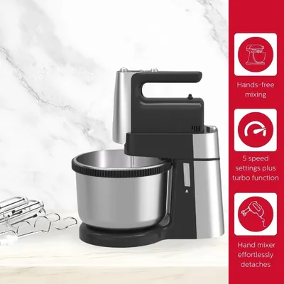 Produktbild von Handmixer mit 3,0 L Schüssel 5-Stufen Turbo & Auswurf - ABS-Gehäuse Royalty Line