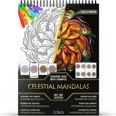 Productafbeelding van Kleurboek voor Volwassenen Hemelse Mandala's, Papier 200 g/m²