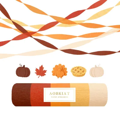 Produktbild von Krepppapier Luftschlangen - 5 Rollen - Dekoration für Erntefest Herbst und Hochzeit