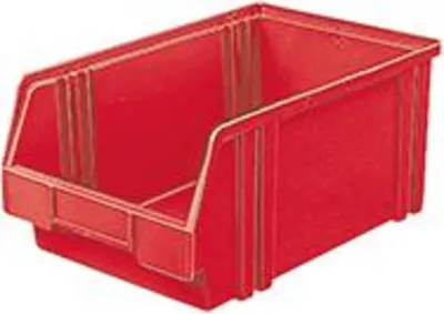 Produktbild von LA KA PE Sichtlagerkasten Größe 2 rot Länge 350 / 300 x Breite 200 x Höhe 150mm aus Polystyrol stapelbar - LK2