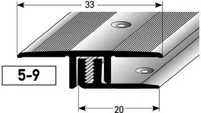 Produktbild von PROVISTON | Übergangsprofil | Aluminium eloxiert | Silber | Breite 33 mm | Höhe 5 - 9 mm | Länge 1000 mm | Gebohrt | Übergangsschiene | Übergangsleiste | Bodenprofil | Abdeckleiste | 1 Stück