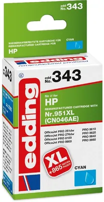 Produktbild von Druckerpatrone kompatibel mit HP No. 951XL (CN046AE) cyan Packung mit 12 Stück