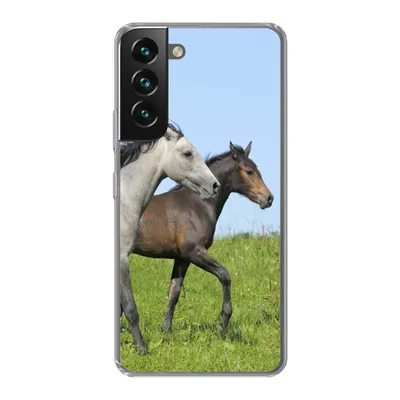 Produktbild von MuchoWow® Handyhülle Schutzhülle Hülle für Samsung Galaxy S22 Pferde - Tiere - Gras Silikon Softcase Handy Hülle - Mobiltelefonhülle