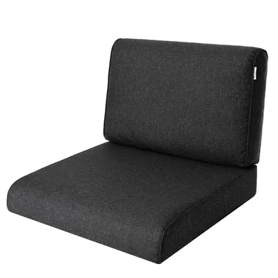 Produktbild von Bjird Sesselkissen, Kissen für Rattanmöbel, Sitzkissen & Rückenkissen, Sitzkissen für Sessel / Stühle - Indoor & Outdoor - Anti-Rutsch - 70x70 cm, Schwarz
