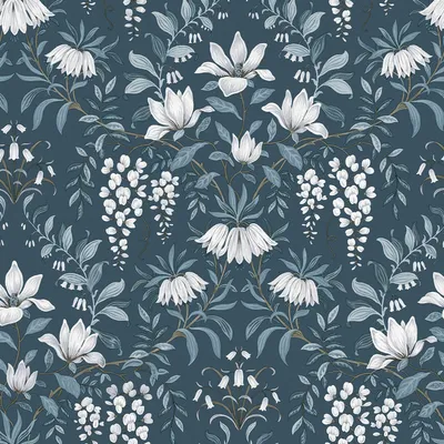 Produktbild von Vliestapete 113404 Laura Ashley Parterre Blau