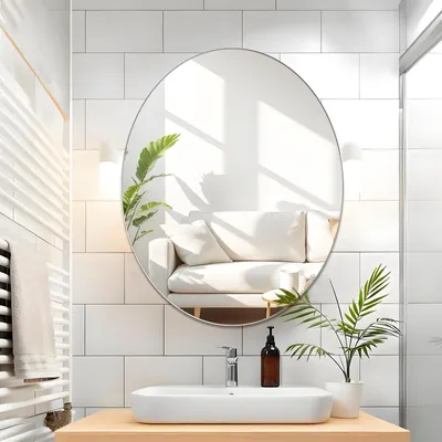 Immagine prodotto di Specchio da bagno ovale senza cornice, 50 x 40 cm