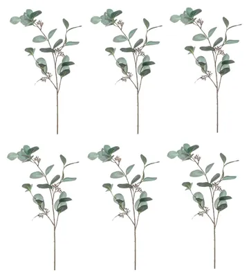 Produktbild von 6er Set künstliche Eucalyptus Zweige H. 73cm grün grau Emerald Blätterzweig