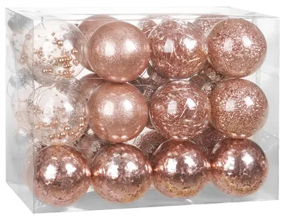 Immagine prodotto di Casaria Palline di Natale 24 Pz. Ø6cm Infrangibili Riempibili Trasparenti con Addobbi Deco Interne