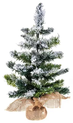 Produktbild von Künstlicher Tannenbaum mit Schnee, in einem Jutesack, 50 cm