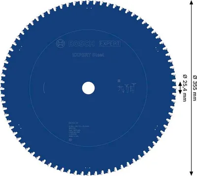 Produktbild von EXPERT Steel Kreissägeblatt, 355x2,6/2,2x25,4 mm, Z80