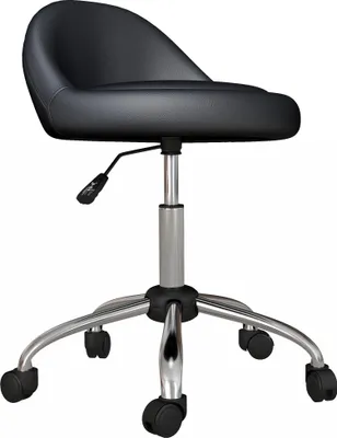 Zdjęcie produktu dla HOMCOM Stołek obrotowy z regulacją wysokości, 63-83 cm, obrotowy stołek z kółkami, obrotowy fotel salonowy, sztuczna skóra, czarny