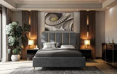 Produktbild von Polsterbett TIFFANY mit Behälter 160x200 cm- Kopfteil:133 cm French Velvet 666