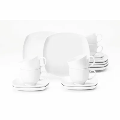 Produktbild von Seltmann Kaffeeservice 18-teilig uni weiß Lido eckig 001.765189