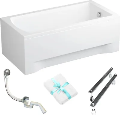 Produktbild von Aqua For You | Polimat Badewanne Classic - 150x75cm - Acryl - Mit Syfon - Weiße Verkleidung